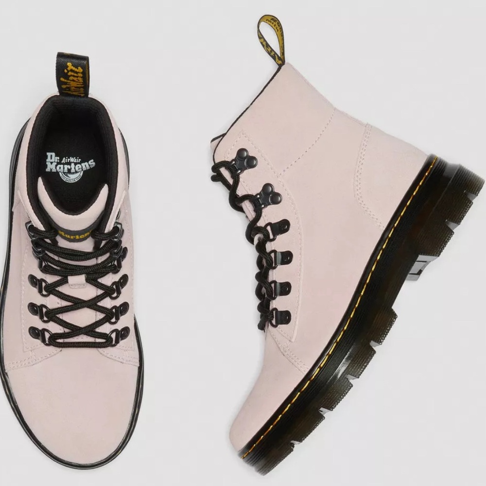 Dr. Martens Womens COMBS WOMEN SUEDE CASUAL BOOTS in Chalk Pink